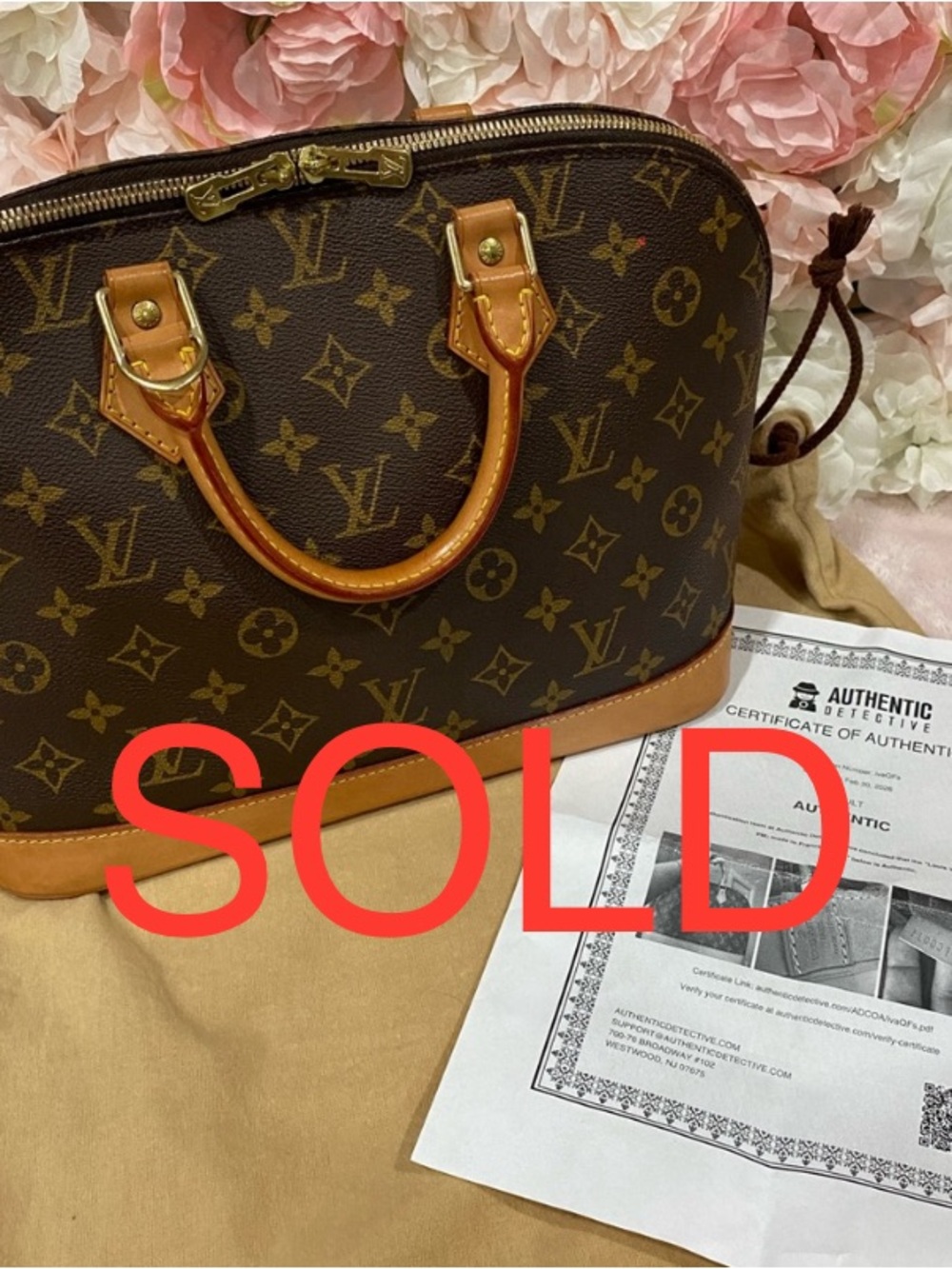 ***SOLD***Louis Vuitton Brown Monogram Alma PM